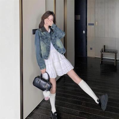 韩版刺绣牛仔外套女短款春秋新款小个子甜美设计感夹克上衣潮