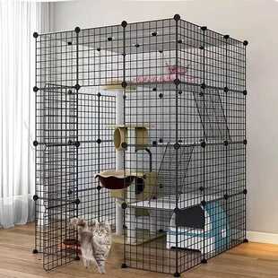 猫笼狗笼宠物笼子组装折叠围栏铁网片围狗别墅不锈钢宠物笼