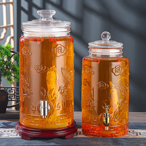 泡酒玻璃瓶带龙头高档密封大容量