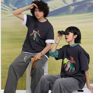 【春夏新品】STAFFROOM “万能钥匙”oversize印花t恤情侣复古