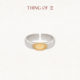 THING 素圈指环可调节首饰 菊纹双色纯银戒指窄版 E隐士菊