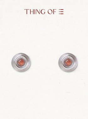 THING OF E【赤】系列 宝石波纹耳环 设计感气质时尚圆形耳钉耳饰