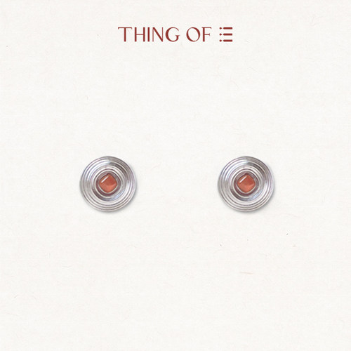 THING OF E【赤】系列 宝石波纹耳环 设计感气质时尚圆形耳钉耳饰