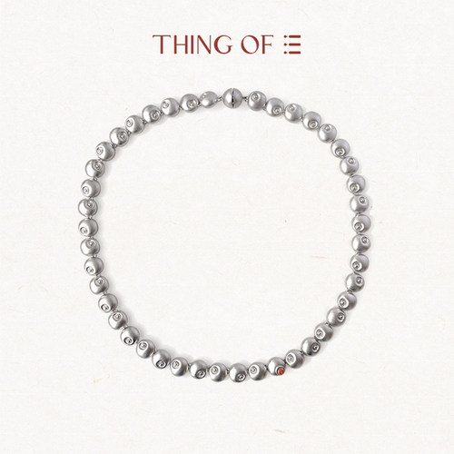 THING OF E【赤】系列 圆形钉珠侧镶石磁吸项链小号 气质锁骨链