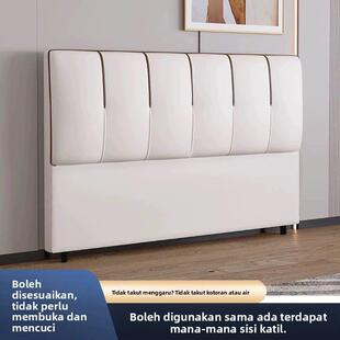 新款现代简约床头软包实木单独床头板高档科技布轻奢落地靠背定制