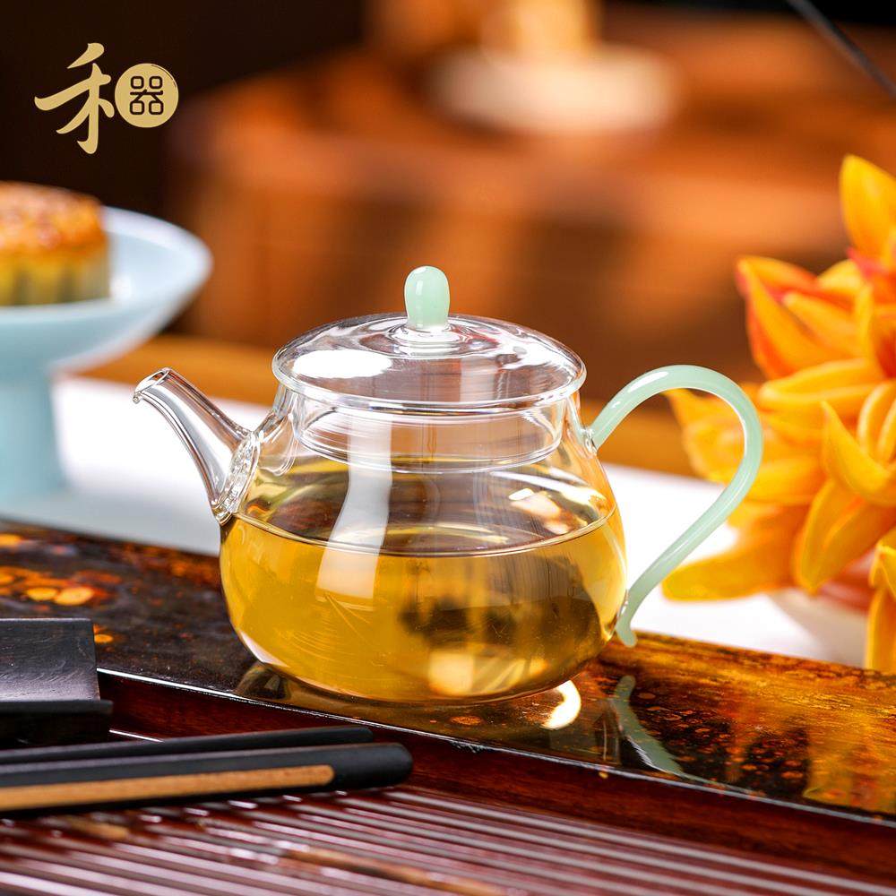 禾器炫彩泡茶壶金标玻璃茶壶 晶彩青云壶 高硼硅耐热玻璃泡绿茶壶
