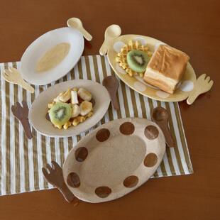 一颗松果居 原创作家器手作陶器餐具家用波点创意点心水果盘子