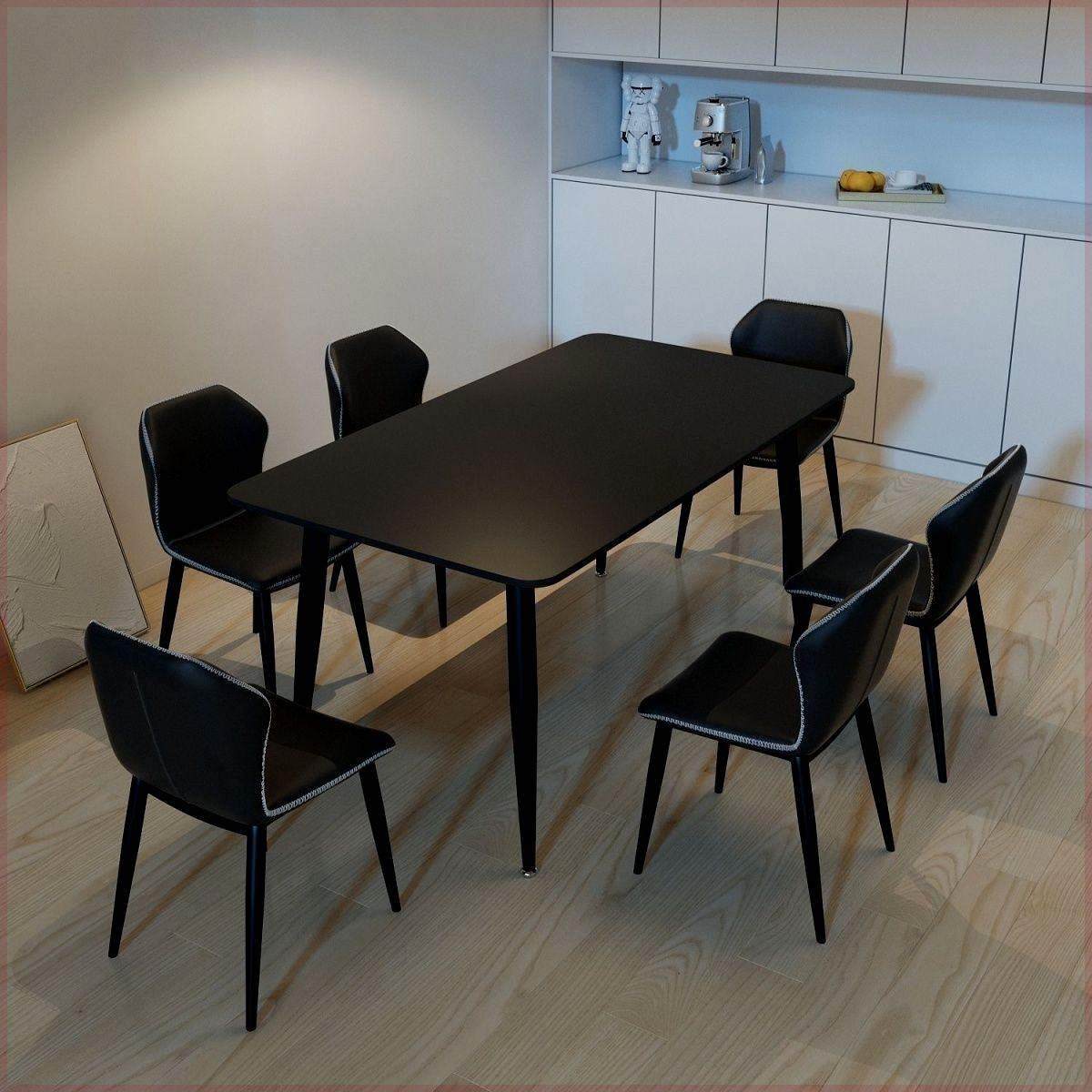 极简纯黑岩板餐桌餐桌椅家用小户型现代长方形组合意式轻奢饭桌子,住宅家具,岩板餐桌,淘宝优惠券,粉丝福利购,淘宝优惠卷