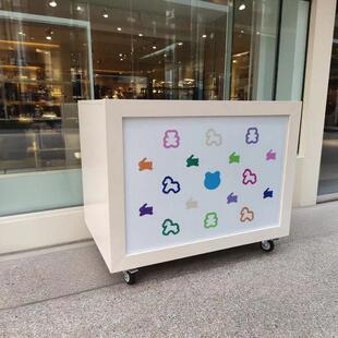 定制异形展厅展示台沙盘中岛柜圆形展台发光灯光烤漆展示台移动