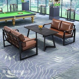 休息区沙发会客新款工业风休闲会客洽谈接待台球厅等候区桌椅组合