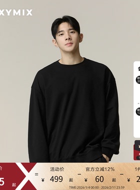 xexymix杰克茜男后背标宽松版型毛圈圆领卫衣健身跑步XMK1TL1101