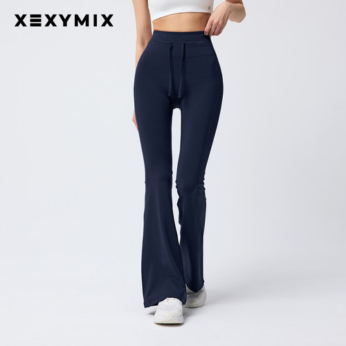 xexymix杰克茜韩国XELLA抽绳微喇瑜伽健身长裤女新款XFL3LL1501C
