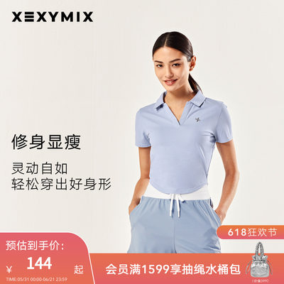xexymix圆弧下摆短袖T恤POLO衫