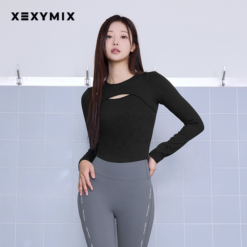 黑标300N前胸镂空长袖T恤BRA