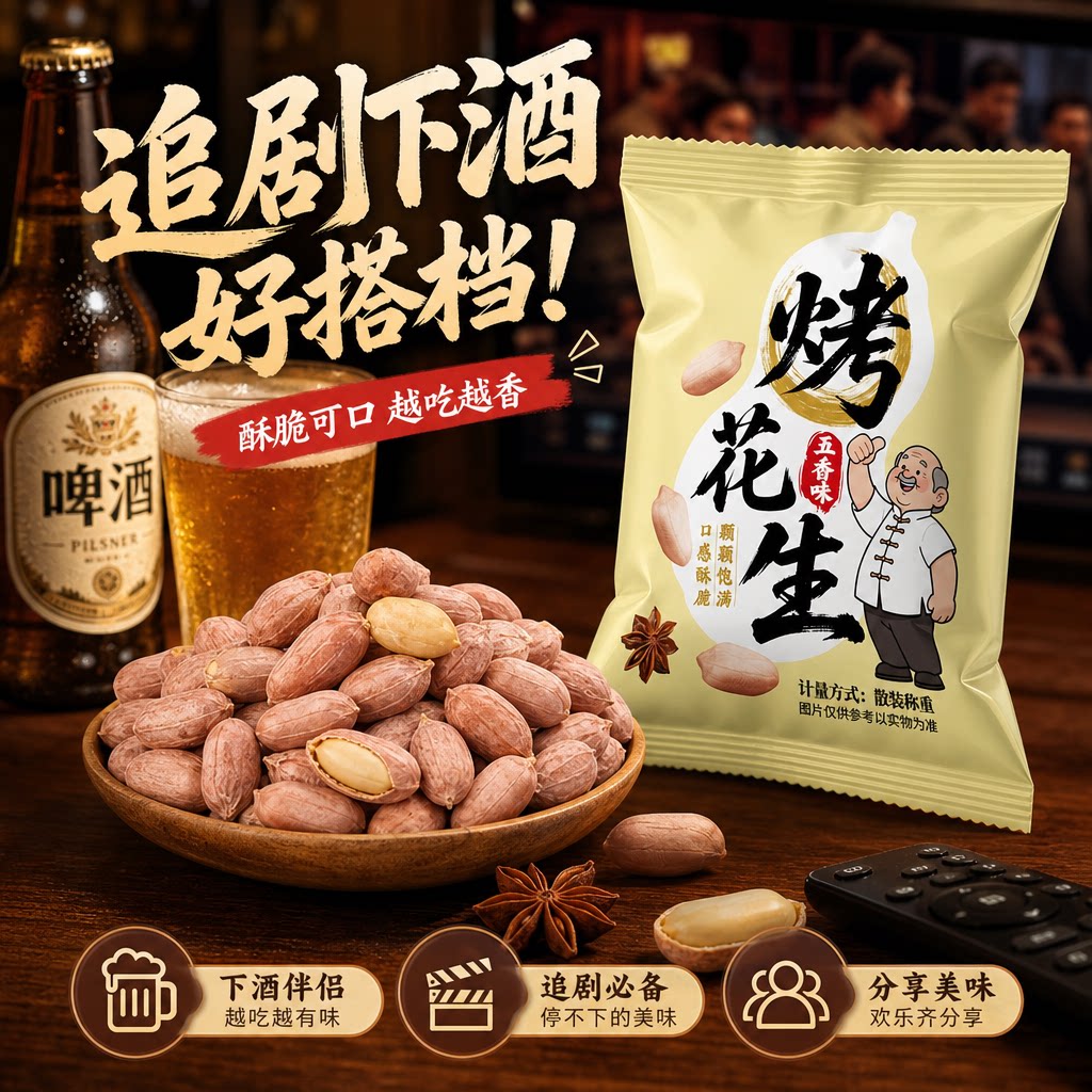 尚恰脱油五香烤花生新货下酒图片