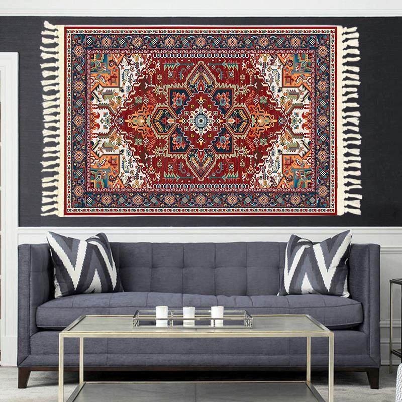 新疆挂毯维吾尔族特色民族装饰画胡杨林风景十二木卡姆墙壁挂画,居家布艺,挂毯/壁毯,淘宝优惠券,粉丝福利购,淘宝优惠卷