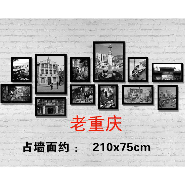 黑白老照片装饰覆古怀旧挂画 画饭厅壁画 画重庆火锅餐厅饭店个性