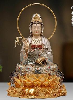 纯铜观世音菩萨观音佛像家用供奉观音家用供奉观音佛像千手观音