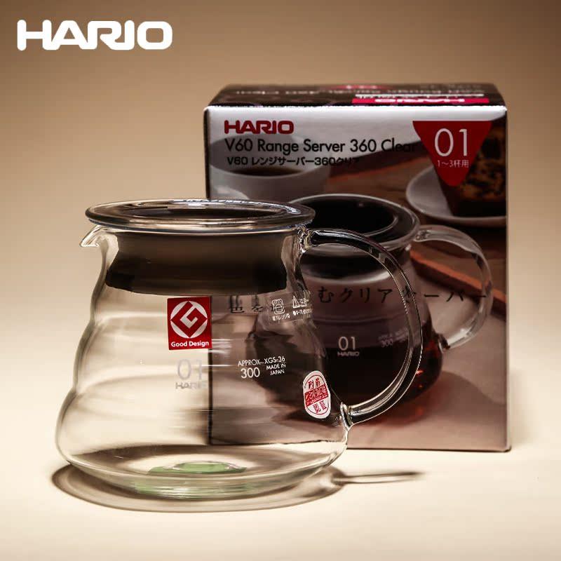 HARIO日本进口咖啡分享壶耐热玻璃手冲v60滤杯套装云朵壶器具XGS
