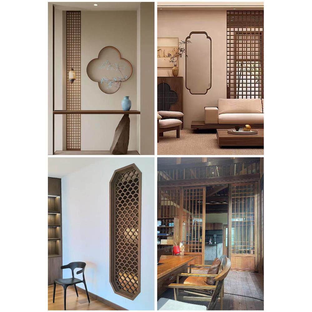 实木花格栅宋式美学隔断屏风镂空玄关简约假窗包间定制侘寂中式唐
