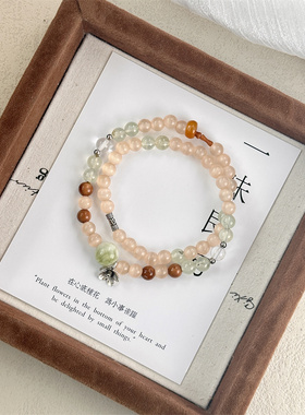 【婉烟清晏】一味良方原创百搭葡萄石猫眼石串珠手串文艺女生手链