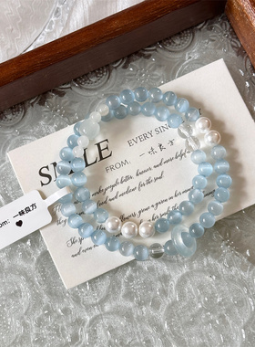 【云莳】一味良方原创清冷感手工猫眼石手链小众女生闺蜜手串饰品