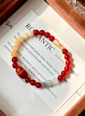 【红炉点雪】原创新中式红玛瑙显白手串小众手工串珠国潮配饰