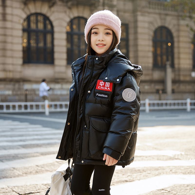 正品亲子儿童冬季时髦连帽羽绒服