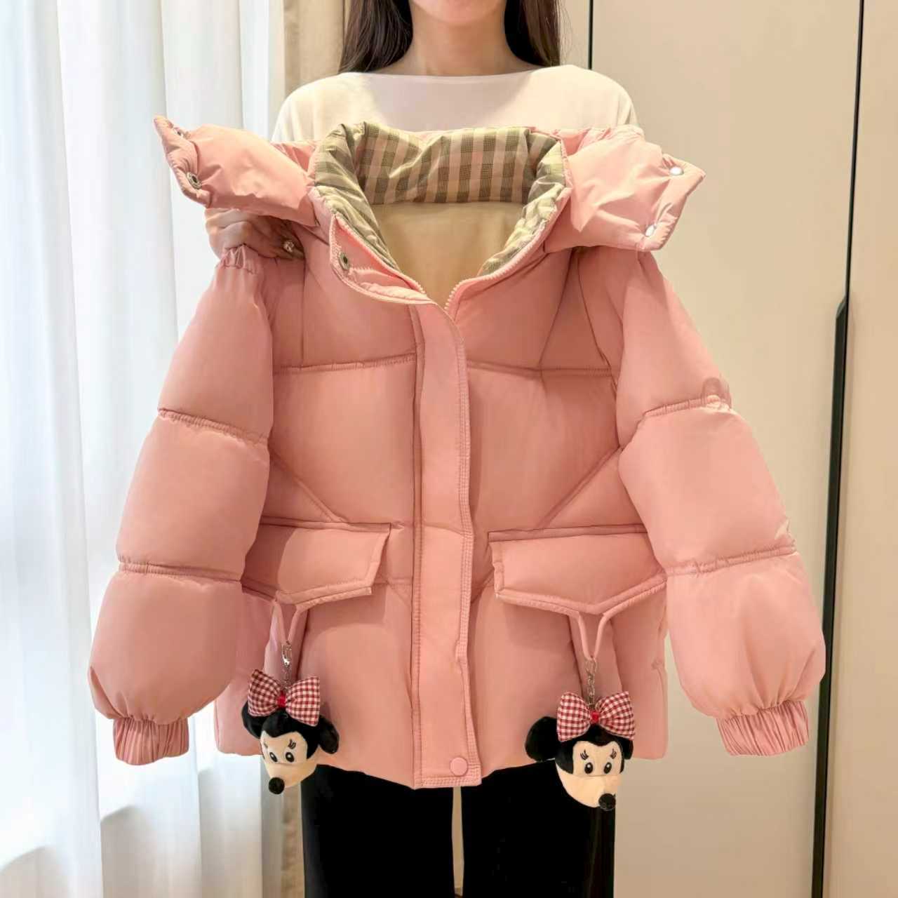 洋气儿童冬季加厚连帽棉大衣外套