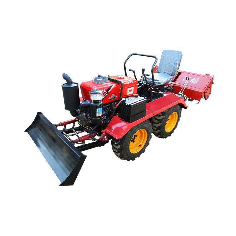 热销四轮微耕机四驱履带式旋耕机四轮小型拖拉机水旱两用柴油耕地