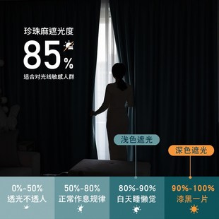 布2025年新款 热销全遮光窗帘卧室遮光加厚亚麻挂B钩式 客厅免打孔