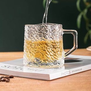玻璃马克杯咖啡杯大容量高颜值玻璃水杯带把手马克杯喝水杯子茶杯