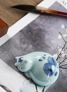 可爱动物小猫咪摆件陶瓷家居客厅桌面装饰摆设治愈系创意简约礼物
