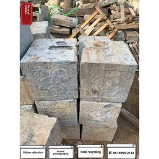 青石老门枕石门转窝子柱墩石老门墩农村老石材花盆石槽底座砌墙石