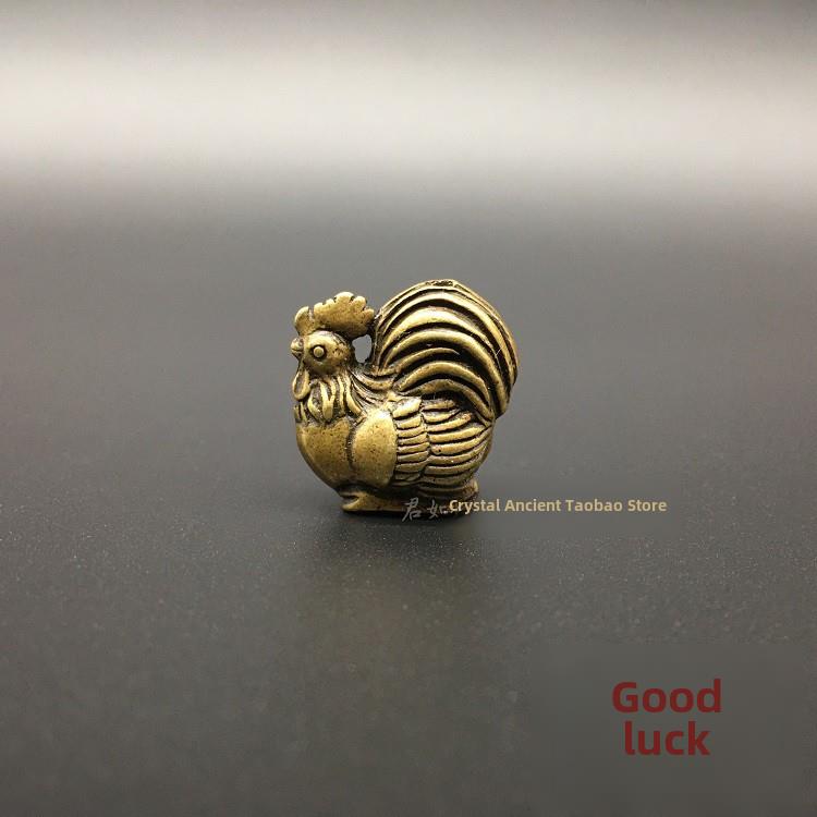 纯纯铜生肖鸡吊坠迷你金鸡铜鸡小装饰吊坠钥匙炼古董收藏品