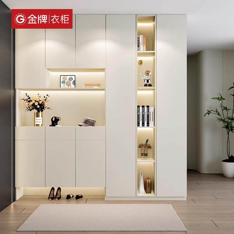 金牌全屋定制鞋柜进门玄关柜客厅隔断现代简约入户屏风柜鞋柜一体