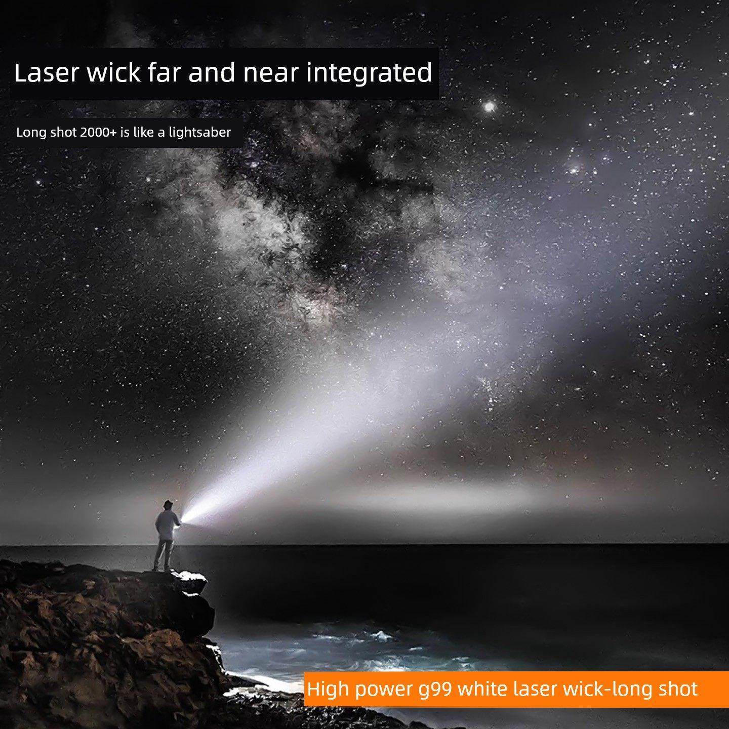 手电筒新款强光超亮充电户外激光家用小型迷你便携耐用多功能远射