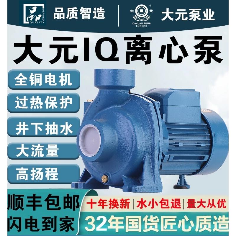 大元IQ离心泵管道泵农用灌溉抽水机排污泵高杨程大流量单相三相泵