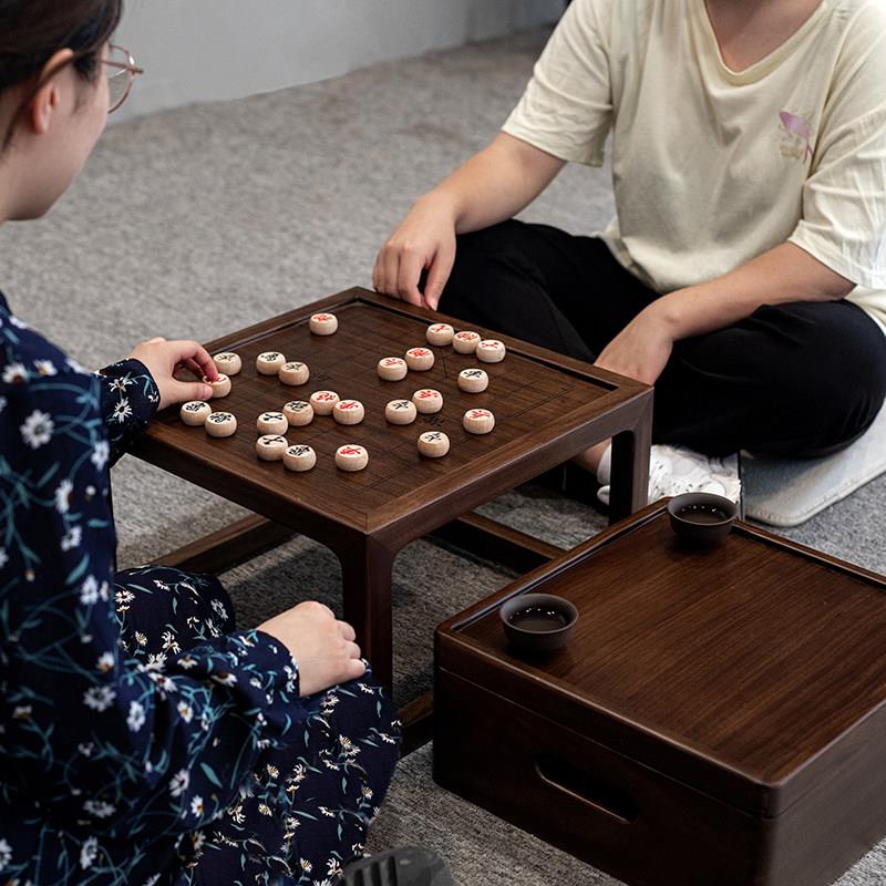 实木象棋桌围棋桌家用榻榻米飘窗多功能象棋围棋茶几组合榫卯工艺