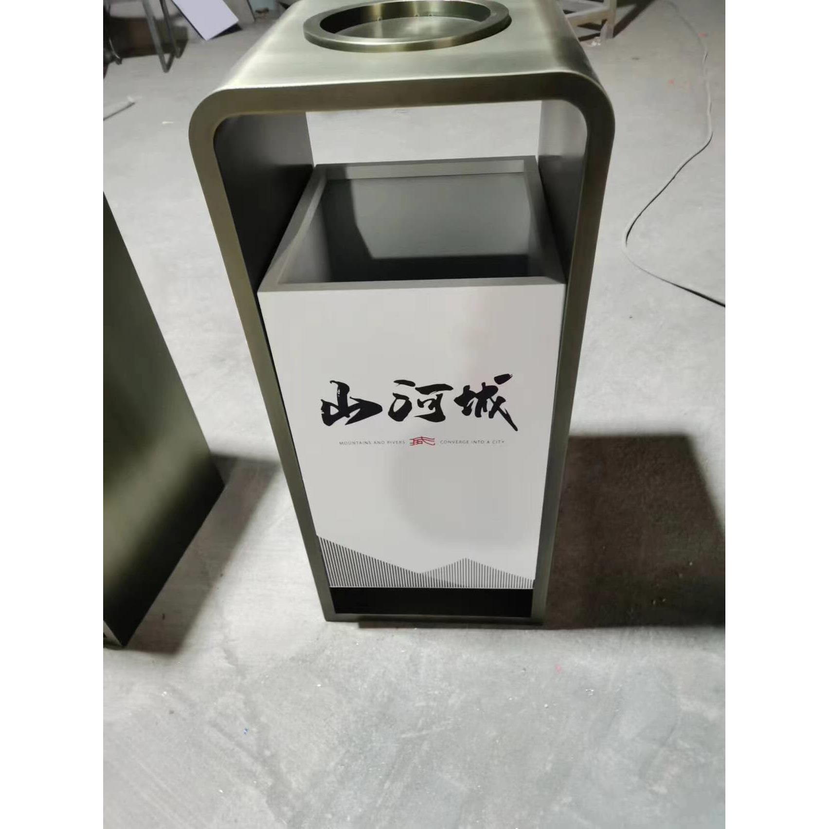 不锈钢古董铜垃圾桶不锈钢拉丝电镀垃圾桶创意垃圾桶销售处垃圾桶