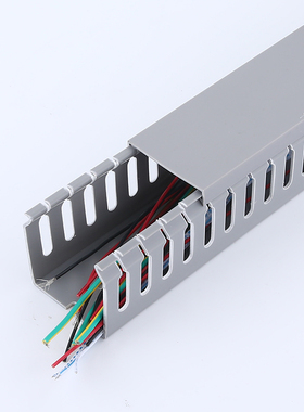 新款灰色PVC线槽配电柜走线槽阻燃开F口U型行明装塑料绝缘线槽布