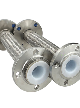 304法兰式波纹金属软管内衬四氟化工PTFE防腐蚀耐高温高压耐震动