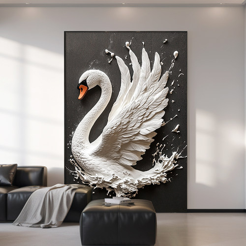 白天鹅装饰画客厅卧室挂画