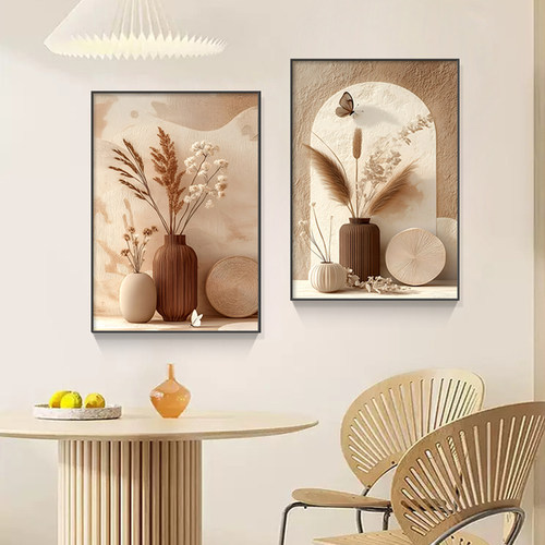 简约现代餐厅装饰画花瓶清新治愈客厅餐桌背景墙挂画卧室床头壁画 - 封面