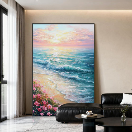 现代简约海浪客厅玄关装饰画