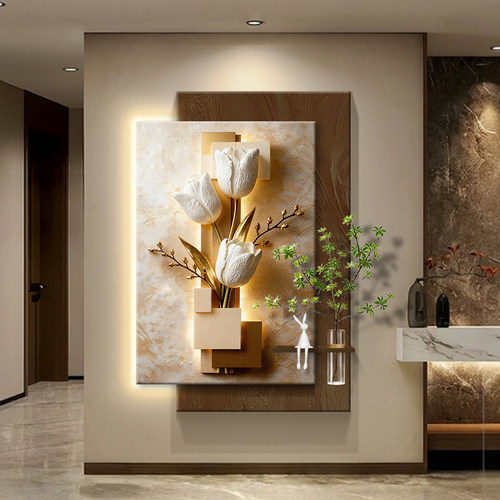 客厅装饰画郁金香花卉灯画