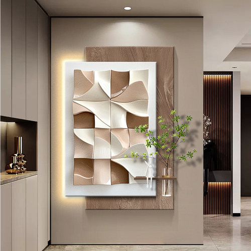 轻奢客厅装饰画抽象几何灯画