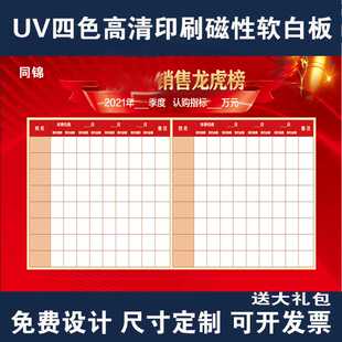 现货 磁性软白板贴纸印刷表格磁力白板墙贴磁性荣誉榜车间管理