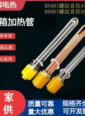不锈钢六角头加热管DN40/DN50水箱加热管220V 380V 9/12KW电热管