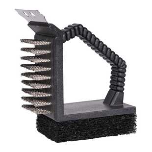 户外野营烧烤工具清洁刷烤炉烤网BBQ烤炉三合一直角铜丝刷三角刷